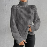 TUPHREGYOW ženska kornjača vrata pletena klirens s džemper od pune labave modne rebraste džempere na