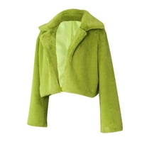 Ženski kaput Fluffys Fleece ovratnik za isključivanje Fau Furs Top kratki kaput Hot6SL4491554