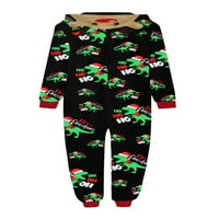 Porodica Seyurigaoka Uklapanje božićnih kombinezona Pajamas Outfit dugih rukava Dinosaur DINOSAUR Print