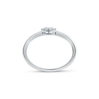 14kt bijeli zlatni okrugli dijamantski dijamantni prsten za vjenčanje za vjenčanje CTTW