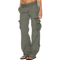 Ženske plus veličina teretna hlače niske struk labave ravne širine pantalone za noge Ležerne ljetne