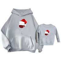 Daznico Family Božić PJS Podudaranje Božićnog roditeljskog dječijeg odijela Ležerne tiskane dugih rukava okrugli džemper za dijete