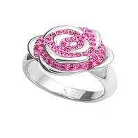 Dizajnerski stil ružičasti kubni cirkonijski ring sterling srebrne veličine 8
