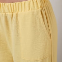 Široke pantalone za žene za žene Ženske hlače Ženske pantalone Široka noga Visoka struka Trgouser Fit
