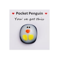 Pocket Penguin Slatki poklon za životinje Razmišljanje o vama Lettobo zagrljaj Fused Glass Day C8S8