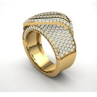 Originalni 3CT okrugli rez dijamantski ženski klaster Fancy Wedding Band prstena Svadbena godišnjica