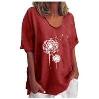 Žene modne ležerne ljetne vrhove tiskane majice s kratkim rukavima