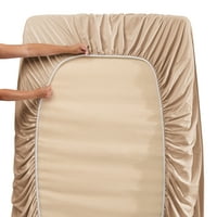 CLARA CLARK Split King size Posteljina za posteljinu za podesive krevete - duboki džep - Hotel Luksuzni mekani dvostruki mikrofiber, taupe