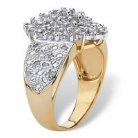 PALMBEACH nakit TCW okrugli dijamant 18K pozlaćeni ili platinasti obloženi srebrni prsten u obliku čvrstog