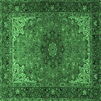 Ahgly Company Zatvoreni pravokutnik Medaljon Smaragd zelene tradicionalne prostirke, 4 '6 '