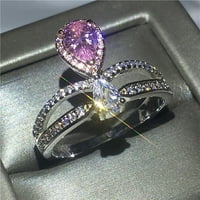 Prstenovi za žene Moda Izvrsna ružičasti dijamanti cirkonski prsten za prsten za žene za angažman prsten