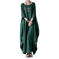 GOTYOOOOU ženski ležerne duge rukavske haljine Green M