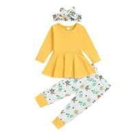 Dječja odjeća za djevojčice Toddler novorođenčad Dječji djevojke nepravilne haljine cvjetne hlače sa šljokicama Scarf outfits set chmora