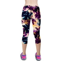 Cathalem Dužina koljena Yoga hlače Stretch Ispis Yoga Visoko struk Ženske pantalone Fitness Girls Yoga
