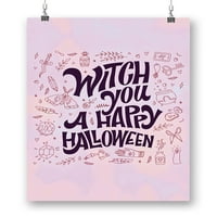 Vještica ste sretni za Halloween plakat - slika shutterstock