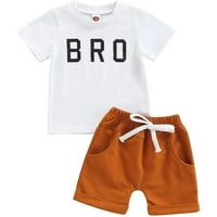 Novorođena dječačka odjeća Ljetna majica kratkih rukava na vrhu kratke hlače u boji