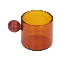 Kup za kafu, vintage stil višenamjenska drvena kugla prozirna staklena čaša, elegantna za dom za čaj