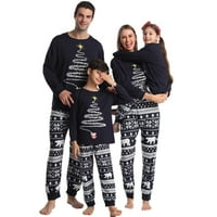 Božićne pidžame za obitelj, podudaranje porodičnih božićnih PJS setovi božićno drvce tiskano gornje