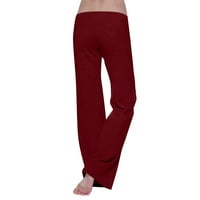 Redovne hlače za žene casual hlače visoke struke crvene veličine 4xl