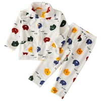 Dečiji dečji dečki momci Flannel Buckle Slatko crtani print pidžami setovi dvodelni salon za bebe Zimska zasvu