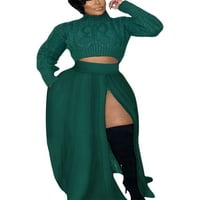 Voguele ženske suknje patentni patent maxi suknja plot ljetni casual zeleni s