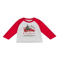 Qiylii unise dječja božićna majica, crtani slovo dugih rukava pulover vrhove