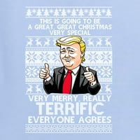 Divlji bobby veliki sjajan sretan božićni smiješni Donald Trump Politički ženski grafički tee, svijetloplava,