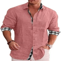 Capreze muške majice dugi rukav vrhovi reverzne bluze za bluzu meko tunika Dugme za košulje dolje kaki
