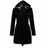 wendunide dukseve za žene tople zimske kapuljače duge dijelove kaputa s dvostrukim jaknom na vrhu