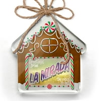 Ornament tiskani jednostrani pozdravi iz La Mirada, vintage razglednica Božić Neonblond