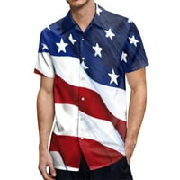 Muška majica modna casual zastava 3D digitalni tisak gumb rever kratkih rukava za muškarce