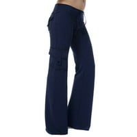Pgeraug hlače za žene elastični struk joggers džepovi široke pantalone za noge Teretne hlače Žene mornarice