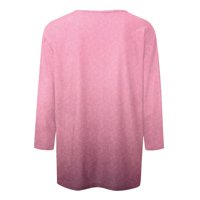 Apepal ženska modna majica za o-vrat, majica od tiskanih casual labavih prevelike vrhove vruće ružičaste