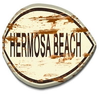 Prostor znakovi Hermosa Beach Surf Board Wood Print Vintage Metal znak