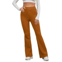 Ležerne pantalone za žene ženske ležerne ljetne čvrste elastične visoke struk tanke hlače yoga sportske