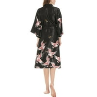 Dxhmoneyh Ženske satenske haljine mladenke djeveruše kimono kupatilo rukave cvjetni čipka u top za spavanje za spavanje za zabavu