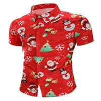 Neilla mens Xmas bluza rever od vrata tuničke košulje niz božićne košulje muškarci s jednim grudima