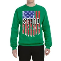 Stand ponosan na američku zastavu Americana American Pride Unise Crewneck Grafički džemper, Kelly, Mala