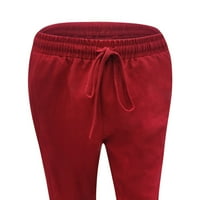 Owordtank casual pantalone za ženu ispod $ pamuk solidne boje Casual Khaki Hlače duge vučne elastične