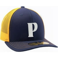 DAXTON bejzbol kamiondžija 3D 3D slova abecede Slike Strukturirani poklopac profila, mornarski zlatni šešir, bijelo slovo p