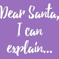Draga Santa, mogu objasniti božićnu smiješnu žensku ljubičastu heather grafički trkački tenk top - dizajn