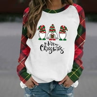 Ženska ružna božićna dukserica smiješna reda Crewneck Holiday Pulover Theover Vintage Graphic T Majica