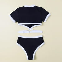 Toddler Baby Girl Cohsuits Soild Color Bikini kupaći kostimi Gardes Girls kupaći kostimi Postavi crna