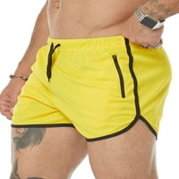Rejlun muški dno zipper plaže kratke hlače za crtanje Ljetne kratke hlače Classic Fit Beachward Lounge Workout Mini pantalone Hlače žute 2xL