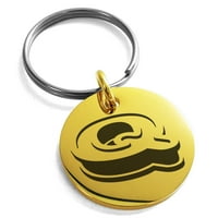 Slovo od nehrđajućeg čelika Q Početni 3D monogram ugraviran mali medaljon krug šarm privjesak za ključeve