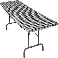 8ft ugrađeni stolnjak pravokutnik crni bijeli stol za poklopac - stolna krpa - ugrađeni poklopci tablice