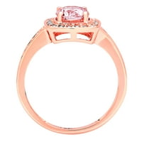 1.24ct okrugli rez ružičasti simulirani dijamant 14k ružičasti ružin zlato ugraviranje egraviranja bridalnih