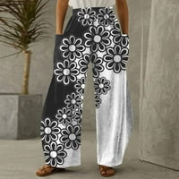 Tking modne ženske ljetne noge harem hlače casual labave elastične struke cvjetne pantalone sa džepovima