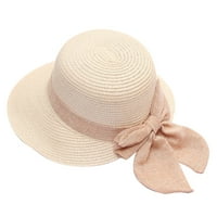 Bijeli kape za plažu za žene Ljetni šeširi široko Bongracije slame na plaži Hat Little Girl Sun Cap Sklopivi šeširi na plaži kaubojski šešir