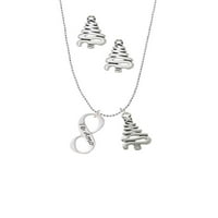 Delight nakit te amo Infinity potpiši srebrni ton zig zag zag božićno stablo šarm ogrlica i naušnice